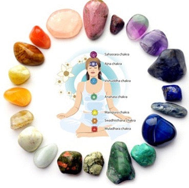 Chakra 7 Gemstone Calming Lava Bracelet
